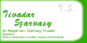 tivadar szarvasy business card